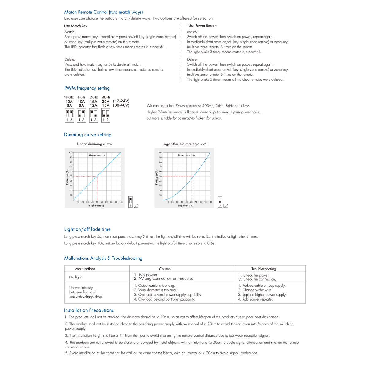 LEDTM® SKYDANCE-V1-K 73117 Dimmer με 1 x 20A 480W Κανάλι DC 12-48V 20A 480W Max IP20 - PWM - RF2.4Ghz - Μ10.7 x Π7.5 x Υ3.8cm - 5 Χρόνια Εγγύηση - Image 12