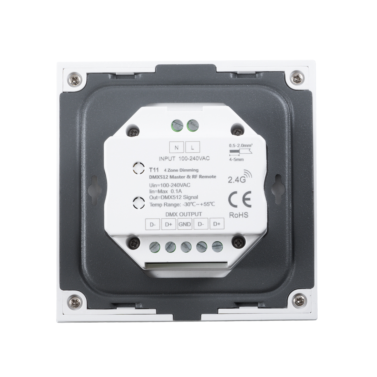 LEDTM® 73159 T11 SKYDANCE Ασύρματο DMX512 Επιτοίχιο Χειριστήριο RF 2.4Ghz 4 Group για όλα τα SKYDANCE DMX512 Controller AC 100-240V Max 0.1A - IP20 Μ8.5 x Μ8.5 x Π8.5 x Υ3.5cm - 5 Χρόνια Εγγύηση - Image 6