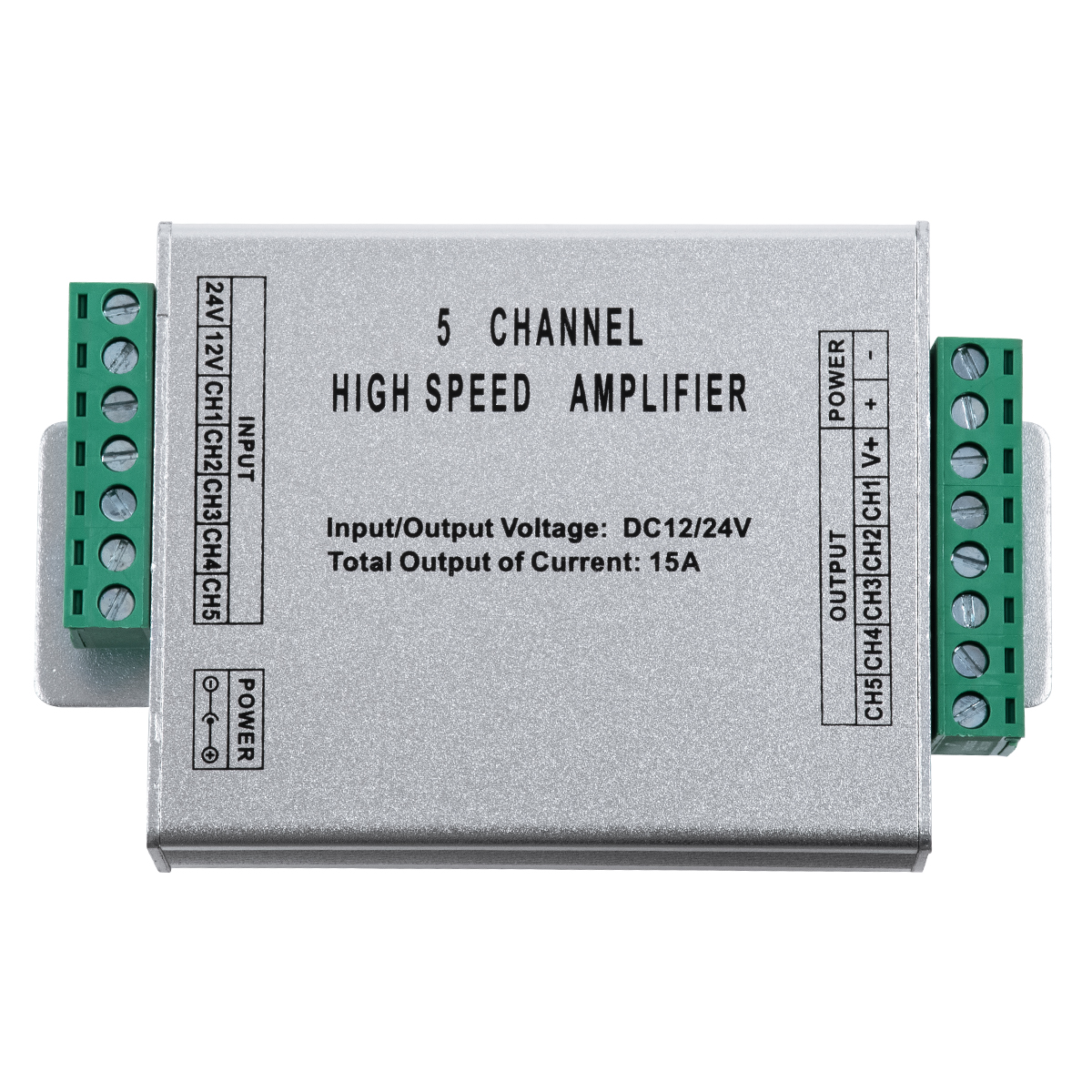 LEDTM® 73395 High Speed LED Amplifier 5 Channels - Ενισχυτής Σήματος Υψηλών Ταχυτήτων LED 5 Καναλιών DC 12-24V RGBW+WW Max 360W Μ10.5 x Π6.3 x Υ2.3cm - Image 6