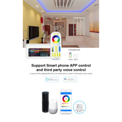 LEDTM® 73433 FUT039 Mi-BOXER DC RF 2.4Ghz 5 in 1 High Speed Controller / Dimmer 5 Καναλιών DC 12-24V 5 x 6A 144W - Max 10A 240W - IP20 RGBW+WW - Μ8.5 x Π4.5 x Υ22cm - 5 Years Warranty - Image 4