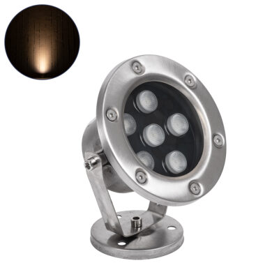 Alternative view of LEDTM® UNDERWATER-DINA 90676 Υποβρύχιος Προβολέας Σποτ για Σιντριβάνια/Πισίνες LED 6W 660lm 30° DC 24V Αδιάβροχο IP68 Θερμό Λευκό 2700K Dimmable - Ανοξείδωτο Ατσάλι 304 - Μ12 x Π12 x Υ14cm - 3 Χρόνια Εγγύηση