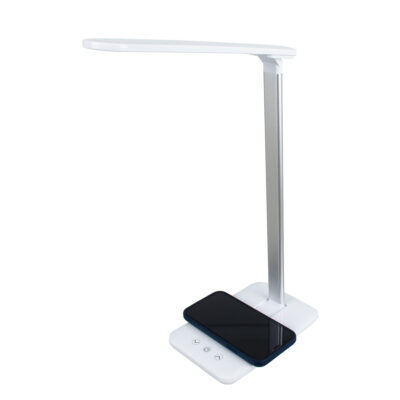 LEDTM® ONO 76532 Μοντέρνο Επιτραπέζιο Φωτιστικό Γραφείου με Ασύρματη Φόρτιση 10W 2A LED 3.5W 350lm 120° DC 5V με USB-C IP20 Ρυθμιζόμενο Λευκό CCT με Αφή 2700K/4500K/6000K Dimmable - Sanan SMD Chip - Λευκό - Μ18 x Π12 x Υ36cm - 2 Χρόνια Εγγύηση - Image 4