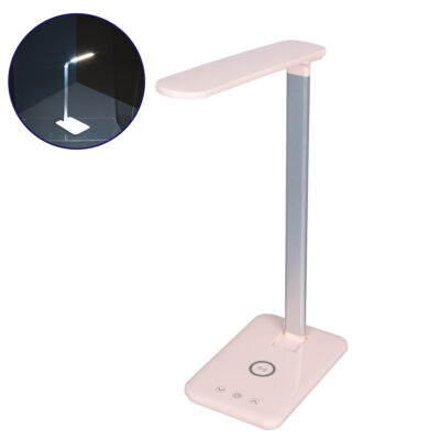 LEDTM® ONO 76532 Μοντέρνο Επιτραπέζιο Φωτιστικό Γραφείου με Ασύρματη Φόρτιση 10W 2A LED 3.5W 350lm 120° DC 5V με USB-C IP20 Ρυθμιζόμενο Λευκό CCT με Αφή 2700K/4500K/6000K Dimmable - Sanan SMD Chip - Μαύρο - Μ18 x Π12 x Υ36cm - 2 Χρόνια Εγγύηση