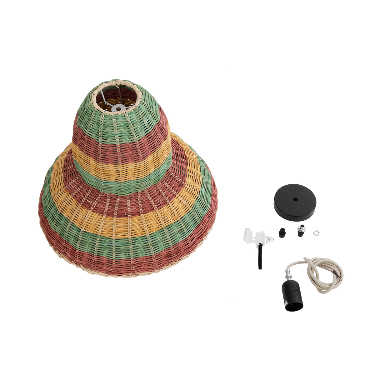LEDTM® CABALLEROS 02057 Boho Κρεμαστό Φωτιστικό Οροφής με Ντουί 1 x E27 AC 220-240V IP20 - Πολύχρωμο - Μ40 x Π40 x Υ30cm - Image 10