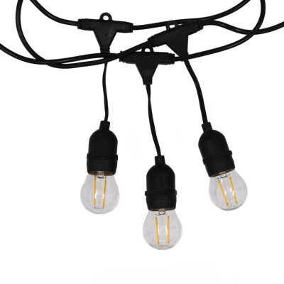 LEDTM® E27GARLAND 78985 Μοντέρνο Φωτιστικό Κήπου Γιρλάντα 20m με Ντουί 15 x E27 & Πρίζα Schuko Επεκτεινόμενη 90° AC 220-240V IP65 - Μαύρο - Μ1500 x Π127 x Υ16cm - Image 5