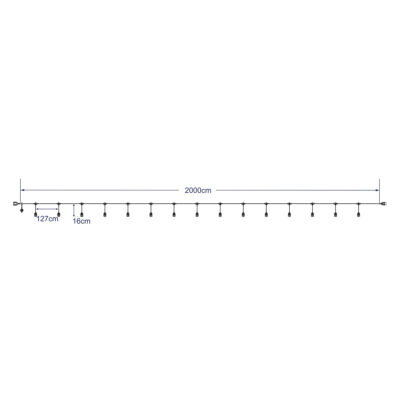 LEDTM® E27GARLAND 78985 Μοντέρνο Φωτιστικό Κήπου Γιρλάντα 20m με Ντουί 15 x E27 & Πρίζα Schuko Επεκτεινόμενη 90° AC 220-240V IP65 - Μαύρο - Μ1500 x Π127 x Υ16cm - Image 7