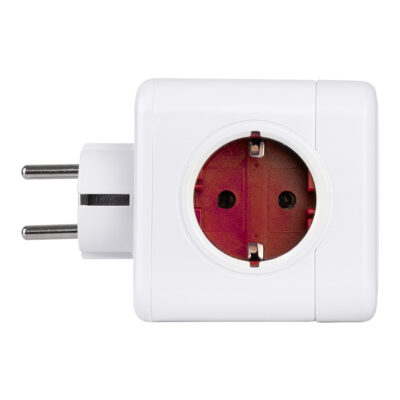 LEDTM® TRAVEL PowerCube PRO Certified 79628 Πολύπριζο 5 Θέσεων με 5 Πρίζες Ασφαλείας Childproof EU Schuko AC 220-240V Μ7.5 x Π11.5 x Υ7.5 - Λευκό με Κόκκινο - Max Load 3680W/16A - Image 7