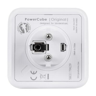 LEDTM® TRAVEL PowerCube PRO Certified 79629 Πολύπριζο 5 Θέσεων με 5 Πρίζες Ασφαλείας Childproof EU Schuko AC 220-240V Μ7.5 x Π11.5 x Υ7.5 - Λευκό με Μπλε - Max Load 3680W/16A - Image 9
