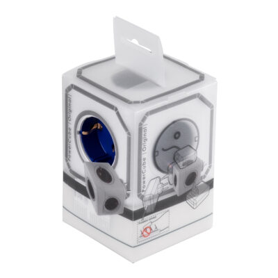 LEDTM® TRAVEL PowerCube PRO Certified 79629 Πολύπριζο 5 Θέσεων με 5 Πρίζες Ασφαλείας Childproof EU Schuko AC 220-240V Μ7.5 x Π11.5 x Υ7.5 - Λευκό με Μπλε - Max Load 3680W/16A - Image 10