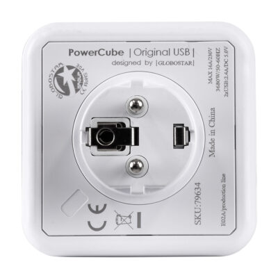 LEDTM® TRAVEL PowerCube PRO Certified 79634 Πολύπριζο 6 Θέσεων με 4 Πρίζες Ασφαλείας Childproof EU Schuko AC 220-240V & 2 Πρίζες USB Max 2.1A/DC 5V Μ7.5 x Π11.5 x Υ7.5 - Λευκό με Κόκκινο - Max Load 3680W/16A - Image 9