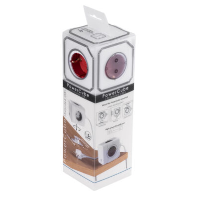LEDTM® TRAVEL PowerCube PRO Certified 79642 Πολύπριζο 6 Θέσεων με 1.5m Kαλώδιο - 4 Πρίζες Ασφαλείας Childproof EU Schuko AC 220-240V & 2 Πρίζες USB Max 2.1A/DC 5V Μ7.5 x Π7.5 x Υ7.5 - Λευκό με Κόκκινο - Max Load 3680W/16A - Image 11