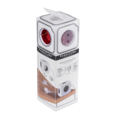 LEDTM® TRAVEL PowerCube PRO Certified 79645 Πολύπριζο 5 Θέσεων με 1.5m Kαλώδιο - 5 Πρίζες Ασφαλείας Childproof EU Schuko AC 220-240V Μ7.5 x Π11.5 x Υ7.5 - Λευκό με Κόκκινο - Max Load 3680W/16A - Image 11