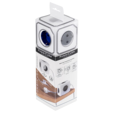 LEDTM® TRAVEL PowerCube PRO Certified 79646 Πολύπριζο 5 Θέσεων με 1.5m Kαλώδιο - 5 Πρίζες Ασφαλείας Childproof EU Schuko AC 220-240V Μ7.5 x Π11.5 x Υ7.5 - Λευκό με Μπλε - Max Load 3680W/16A - Image 11