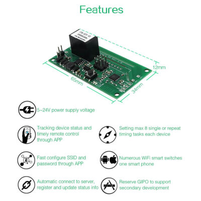 LEDTM® 80068 SONOFF SV - Safe Voltage Wi-Fi Wireless Switch Smart Home Module Support Secondary Development - Image 10