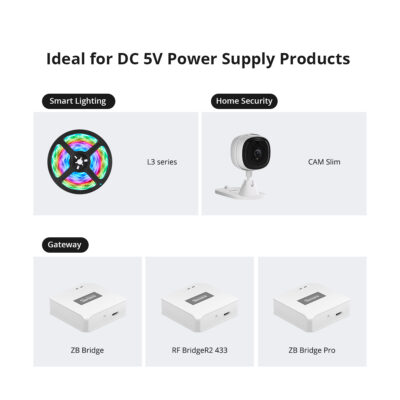 LEDTM® 80108 SONOFF Power DC 5V/2A AC 100-240V Type E/F Adapter for Smart Lighting & Home Security Gateway Support ZB Bridge - RF BridgeR2 433 - ZB Bridge Pro - Image 4
