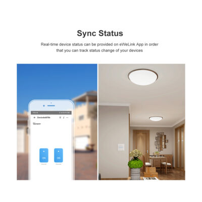 LEDTM® 80131  SONOFF T2EU2C-RF - 433MHz Wireless Smart Wall Touch Button Switch AC 100-240V Max 4A (2A/Way) 2 Way - RF Series - Image 15