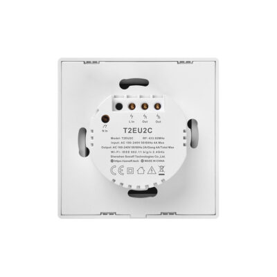 LEDTM® 80131  SONOFF T2EU2C-RF - 433MHz Wireless Smart Wall Touch Button Switch AC 100-240V Max 4A (2A/Way) 2 Way - RF Series - Image 5