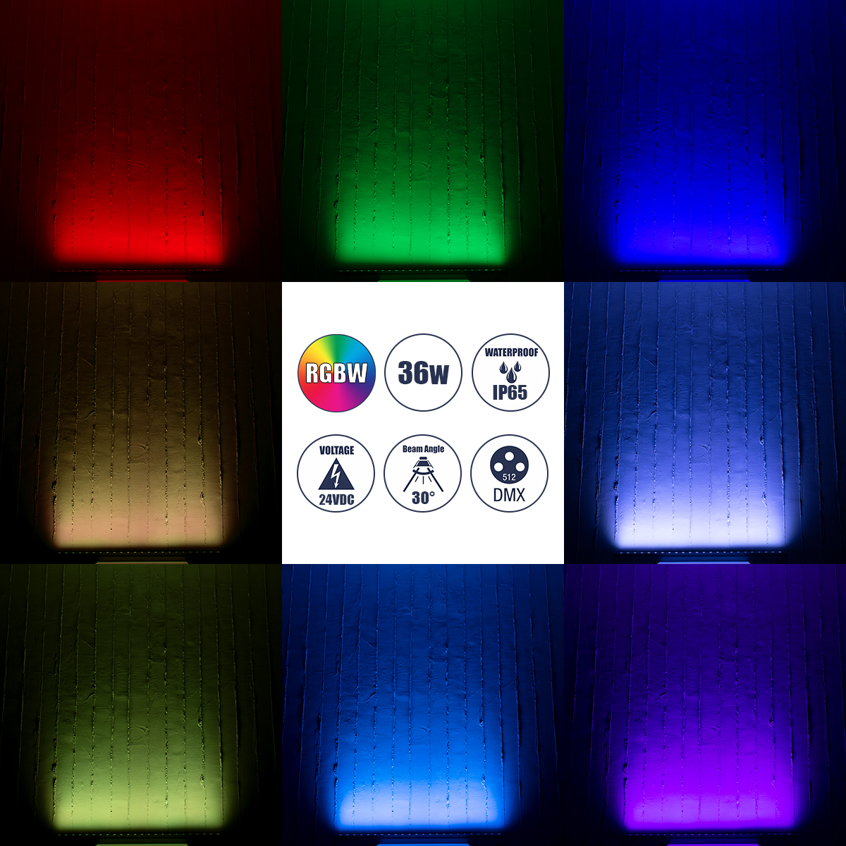 LEDTM® WASHERFAIA 90185 Μπάρα Φωτισμού Wall Washer LED 36W 3060lm 30° DC 24V Αδιάβροχο IP65 Πολύχρωμο RGBW Dimmable DMX512 - Bridgelux SMD Chip - Γκρι Ανθρακί - Μ100 x Π4 x Υ5cm - 3 Χρόνια Εγγύηση - Image 10