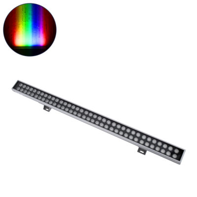 LEDTM® WASHER-GAIA 90216 Μπάρα Φωτισμού Wall Washer LED 144W 12240lm 10° DC 24V Αδιάβροχο IP67 Πολύχρωμο RGBW DMX512 Dimmable - Ασημί - Μ100 x Π7.3 x Υ4.3cm - 3 Χρόνια Εγγύηση