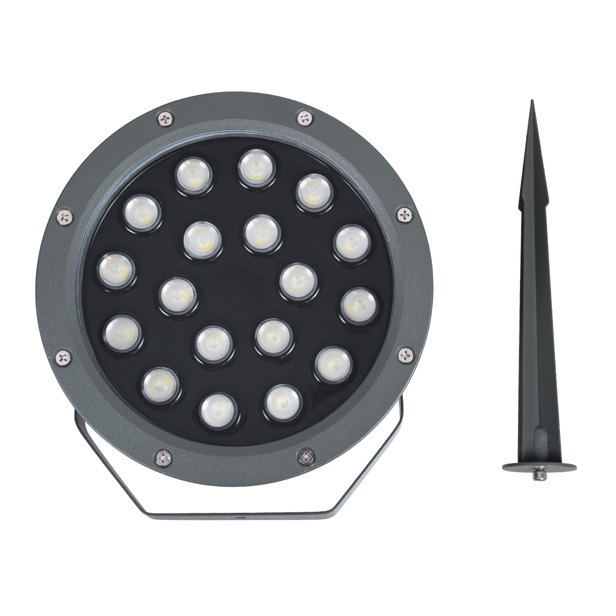 LEDTM® TREELIGHT-RIVA 90366 Σποτ Φωτισμού Ειδικό για Φυτά - Δέντρα με Βάση Κήπου / Καρφωτό LED 24W 2040lm 10° DC 24V Αδιάβροχο IP67 Φ20.5 x Υ6.5cm RGBW DMX512 - Γκρι Ανθρακί - 3 Years Warranty - Image 11