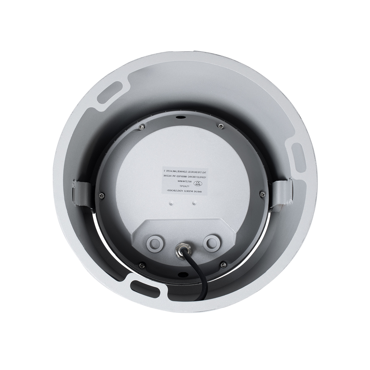 LEDTM® FLOODRANA 90489 Κινούμενος Προβολέας Σποτ Wall Washer LED 36W 3240lm 5° DC 24V Αδιάβροχο IP67 Θερμό Λευκό 2700K Dimmable - Bridgelux SMD Chip - Γκρι - Μ26.5 x Π26.5 x Υ20cm - 3 Χρόνια Εγγύηση - Image 8