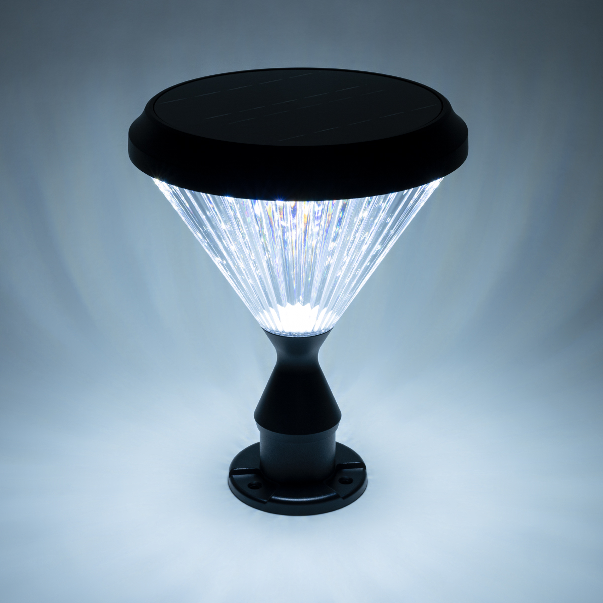 LEDTM® SHARP 90533 Φωτιστικό Κολωνάκι Κήπου LED 10W 500lm 120° DC 5V με Ενσωματωμένο Φωτοβολταϊκό Panel 6V 2W & Επαναφορτιζόμενη Μπαταρία Li-ion 3.2V 8000mAh με Αισθητήρα Ημέρας-Νύχτας Αδιάβροχο IP65 Ψυχρό Λευκό 6000K - Sanan SMD Chip - Γκρι Ανθρακί Ματ - Μ26 x Π26 x Υ33cm - 2 Χρόνια Εγγύηση - Image 8