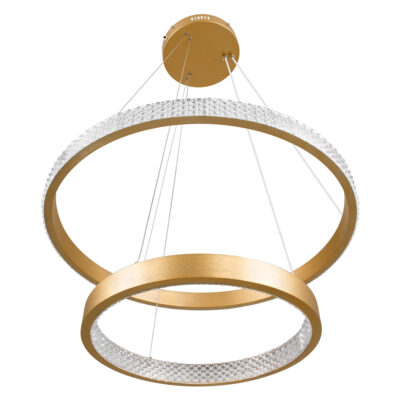 LEDTM® DIAMOND DUO 61151-DECO Κρεμαστό Φωτιστικό Δαχτυλίδι-Κύκλος LED CCT 75W 8743lm 360° AC 220-240V - Εναλλαγή Φωτισμού μέσω Τηλεχειριστηρίου All In One Ψυχρό 6000k+Φυσικό 4500k+Θερμό 2700k Dimmable Φ40+60cm - Χρυσό Βούρτσας - 3 Years Warranty - Image 7
