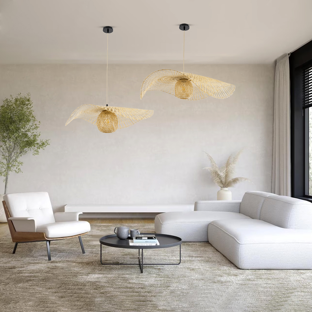 LEDTM® CINNABAR 01838 Boho Κρεμαστό Φωτιστικό Οροφής με Ντουί 1 x E27 AC 220-240V IP20 - Μπεζ - Μ100 x Π100 x Υ21cm - Image 11