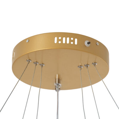 LEDTM® DIAMOND TRIO 61137-DECO Κρεμαστό Φωτιστικό Δαχτυλίδι-Κύκλος LED CCT 100W 12123lm 360° AC 220-240V - Εναλλαγή Φωτισμού μέσω Τηλεχειριστηρίου All In One Ψυχρό 6000k+Φυσικό 4500k+Θερμό 2700k Dimmable Φ25+40+60cm - Χρυσό Βούρτσας - 3 Years Warranty - Image 9