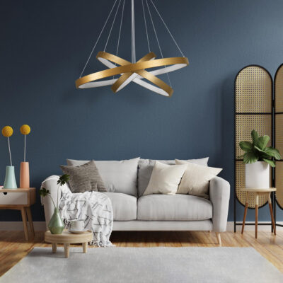 LEDTM® NEMESIS TRIO 61172-DECO Κρεμαστό Φωτιστικό Δαχτυλίδι-Κύκλος LED CCT 120W 14723lm 360° AC 220-240V - Εναλλαγή Φωτισμού μέσω Τηλεχειριστηρίου All In One Ψυχρό 6000k+Φυσικό 4500k+Θερμό 2700k Dimmable Φ40+60+80cm - Χρυσό Βούρτσας - 3 Years Warranty - Image 14
