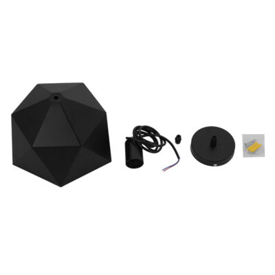 LEDTM® HEXAGON 01195 Μοντέρνο Κρεμαστό Φωτιστικό Οροφής με Ντουί 1 x E27 AC 220-240V IP20 - Μαύρο & Χρυσό - Μ46 x Π46 x Υ25cm - Image 7