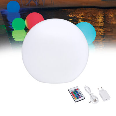 Alternative view of LEDTM® GARDENGLOW 85824 Μοντέρνο Φωτιστικό Κήπου Μπάλα με IR Ασύρματο Χειριστήριο LED 5W 250lm 360° DC 5V με USB-C με Επαναφορτιζόμενη Μπαταρία Li-ion 3.7V 2x18650 1400mAh Αδιάβροχο IP54 Πολύχρωμο RGBW Dimmable - Sanan SMD Chip - Γαλακτερό Λευκό - Μ24 x Π24 x Υ24cm - 2 Χρόνια Εγγύηση