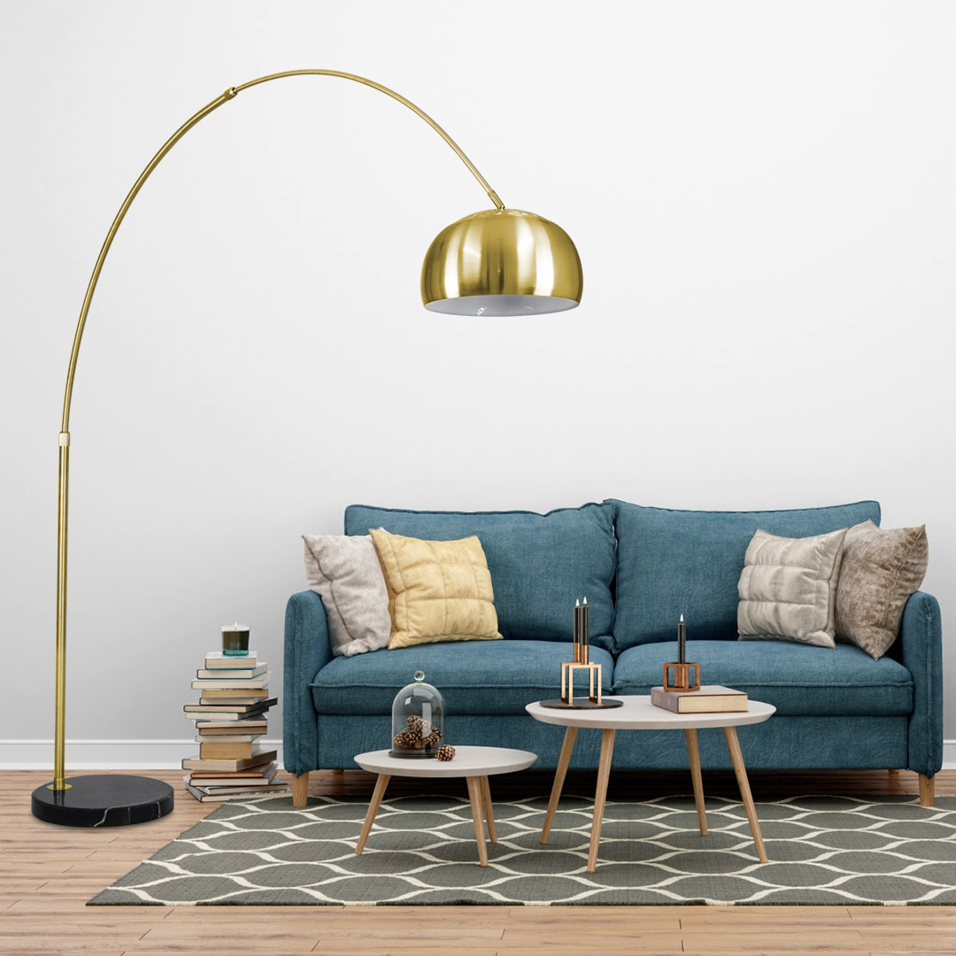 LEDTM® PRAGUE 00992 Μοντέρνο Επιδαπέδιο Φωτιστικό με Ντουί 1 x E27 AC 220-240V IP20 - Χρυσό Βούρτσας - Μ210 x Π45 x Υ220cm - Image 18