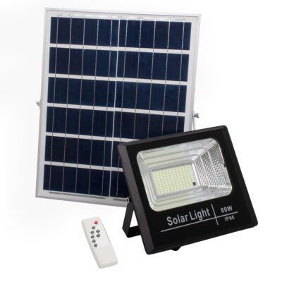 Alternative view of LEDTM® HERMES 71556 Προβολέας με IR Ασύρματο Χειριστήριο LED 60W 3000lm 120° DC 5V με Φωτοβολταϊκό Panel 5V 12W & Επαναφορτιζόμενη Μπαταρία Li-ion 3.2V 10000mAh Αδιάβροχο IP66 Ψυχρό Λευκό 6000K Dimmable - Sanan SMD Chip - Μαύρο - Μ26.5 x Π22 x Υ6.5cm - 2 Χρόνια Εγγύηση