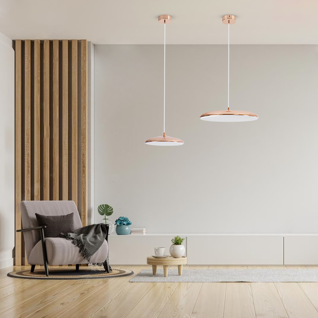 LEDTM® BARON 61253 Μοντέρνο Κρεμαστό Φωτιστικό Οροφής LED 12W 1440lm 120° AC 220-240V IP20 Ρυθμιζόμενο Λευκό CCT με On/Off 2700K/4500K/6000K - Lumileds SMD Chip - Ροζ Χρυσό - Μ25 x Π25 x Υ8cm - 3 Χρόνια Εγγύηση - Image 11