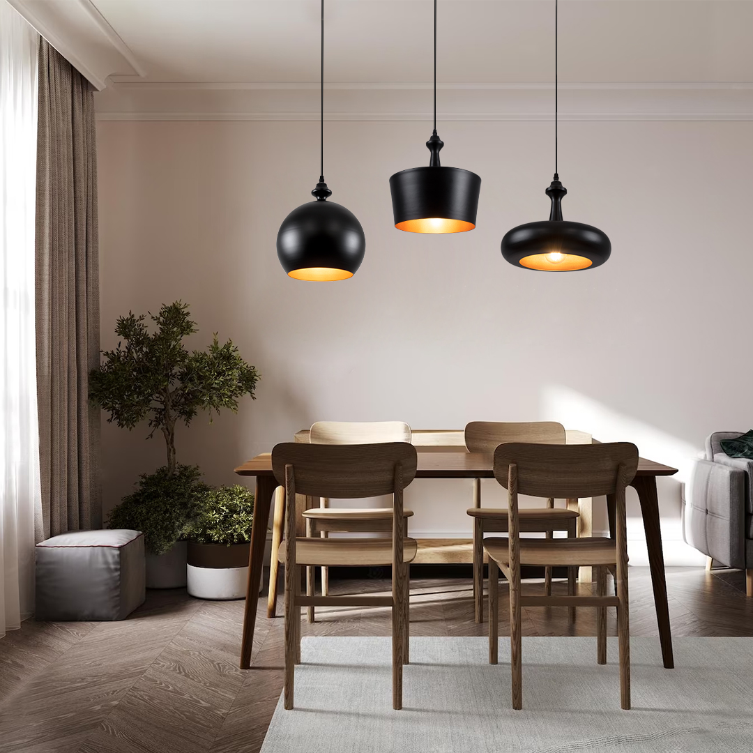LEDTM® ROCKFORD 01287-A Μοντέρνο Κρεμαστό Φωτιστικό Οροφής με Ντουί 1 x E27 AC 220-240V IP20 - Μαύρο & Χρυσό - Μ30 x Π30 x Υ30cm - Image 9