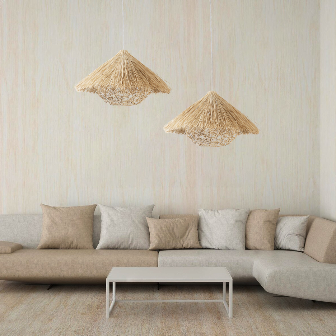 LEDTM® CHEOPE 01599 Boho Κρεμαστό Φωτιστικό Οροφής με Ντουί 1 x E27 AC 220-240V IP20 - Μπεζ - Μ45 x Π45 x Υ35cm - Image 11