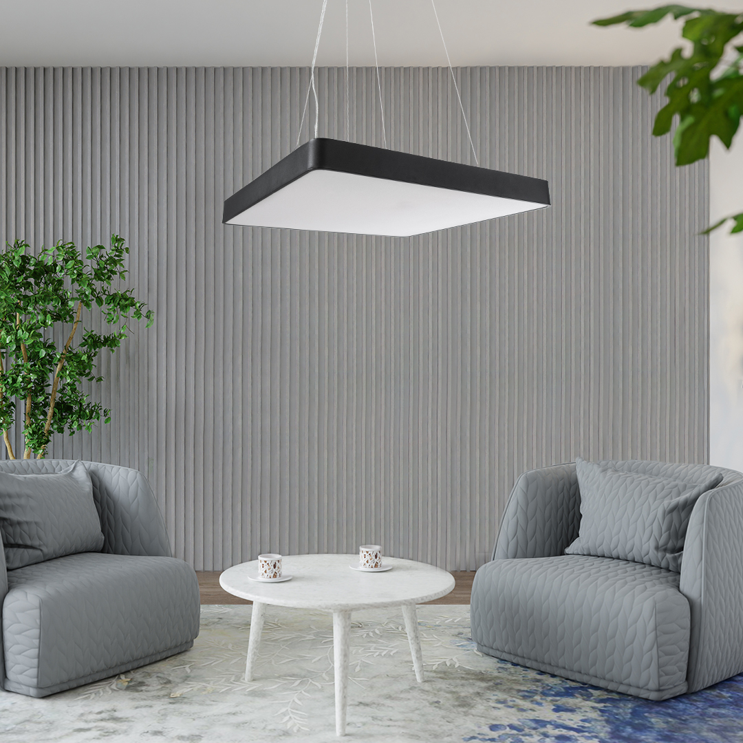 LEDTM® KAMALA 61210-P Μοντέρνο Κρεμαστό Φωτιστικό Οροφής LED 100W 11020lm 120° AC 220-240V IP20 Ρυθμιζόμενο Λευκό CCT με Χειριστήριο από 2700K έως 6000K Dimmable - Lumileds SMD Chip - Μαύρο Ματ - Μ80 x Π80 x Υ8cm - 3 Χρόνια Εγγύηση - Image 20