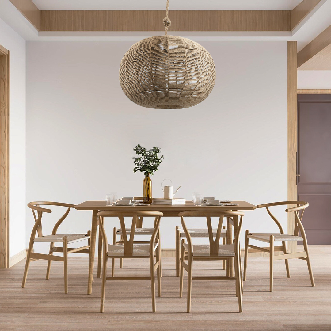 LEDTM® MANDALA 00732 Boho Κρεμαστό Φωτιστικό Οροφής με Ντουί 1 x E27 AC 220-240V IP20 - Μπεζ - Μ80 x Π80 x Υ60cm - Image 11