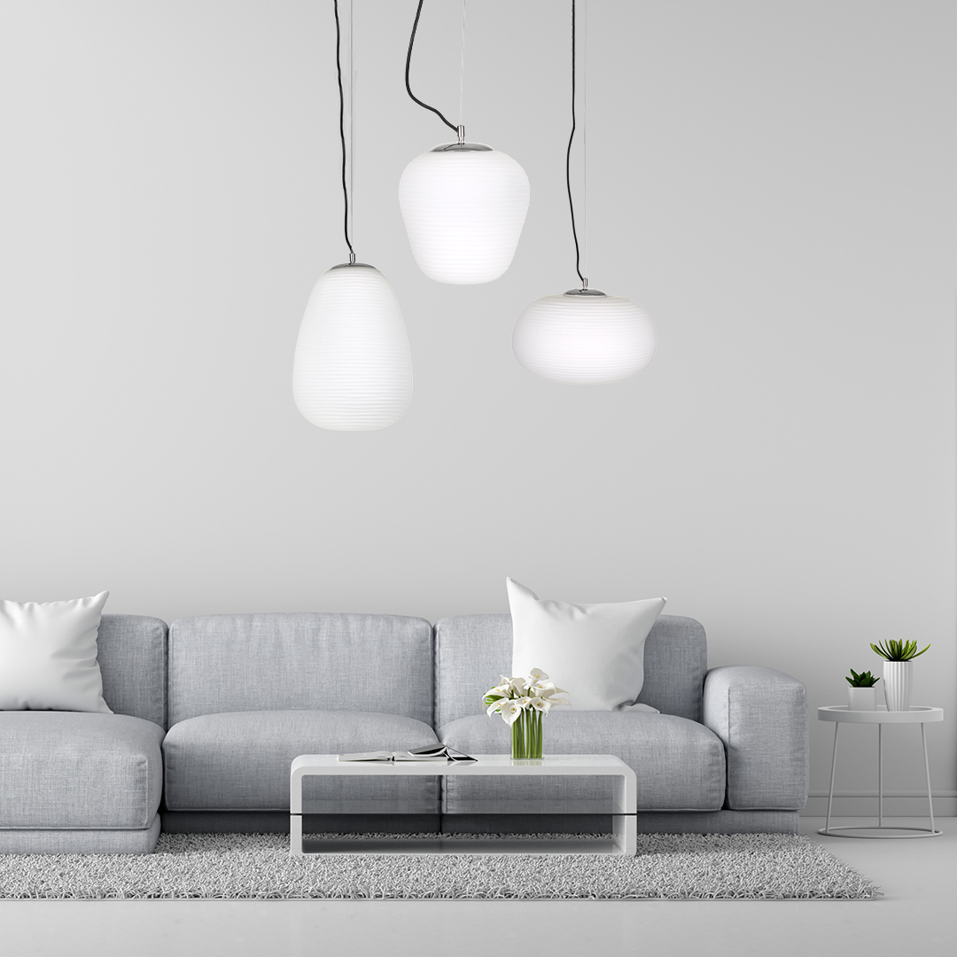 LEDTM® FREYA 00745 Μοντέρνο Κρεμαστό Φωτιστικό Οροφής με Ντουί 1 x E27 AC 220-240V IP20 - Λευκό & Ασημί - Μ24 x Π24 x Υ35cm - Image 12