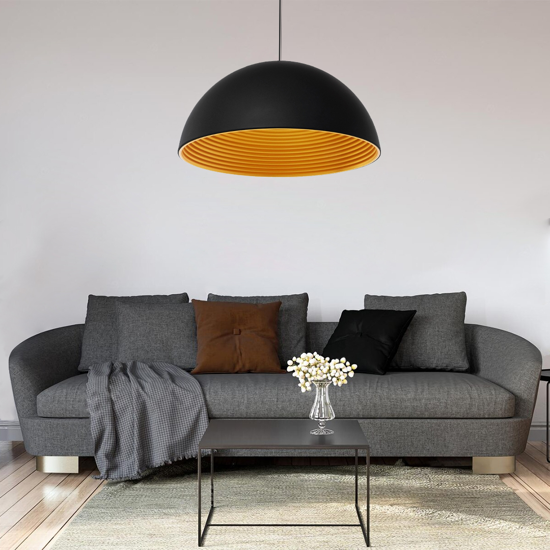 LEDTM® MEDEA 01344 Μοντέρνο Κρεμαστό Φωτιστικό Οροφής με Ντουί 1 x E27 AC 220-240V IP20 - Μαύρο & Χρυσό - Μ60 x Π60 x Υ30cm - Image 9