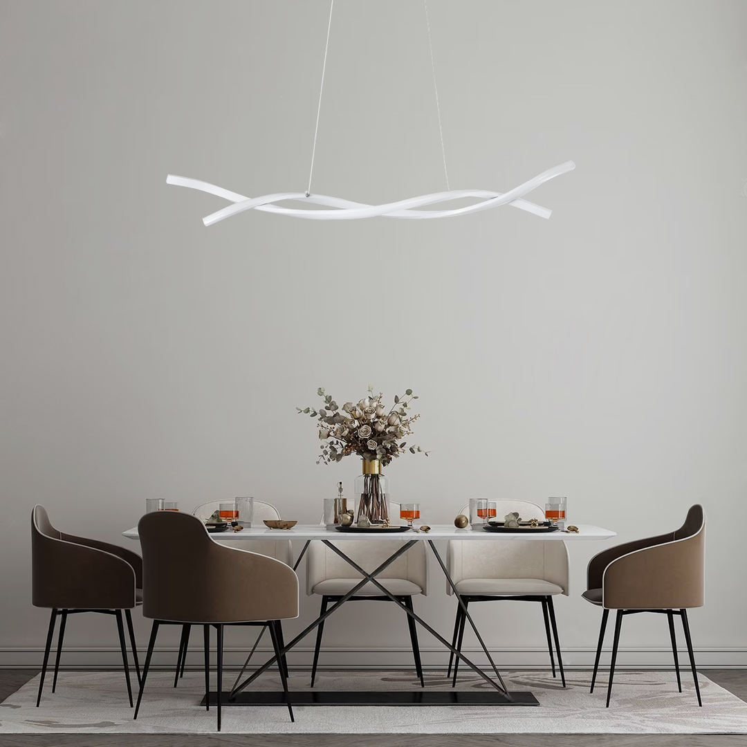 LEDTM® MORALES 61276 Μοντέρνο Κρεμαστό Φωτιστικό Οροφής LED 54W 6048lm 300° AC 220-240V IP20 Ρυθμιζόμενο Λευκό CCT με Χειριστήριο από 2700K έως 6000K Dimmable - Lumileds SMD Chip - Λευκό Ματ - Μ90 x Π14 x Υ14cm - 3 Χρόνια Εγγύηση - Image 11
