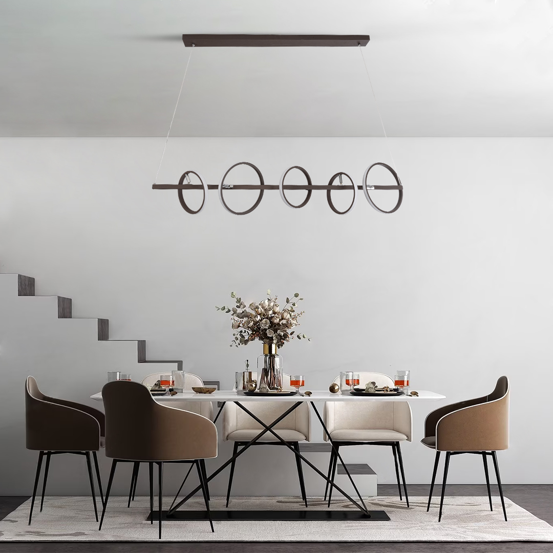 LEDTM® CIRCOLARE 61321 Μοντέρνο Κρεμαστό Φωτιστικό Οροφής LED 75W 8400lm 360° AC 220-240V IP20 Ρυθμιζόμενο Λευκό CCT με Χειριστήριο από 2700K έως 6000K Dimmable - Lumileds SMD Chip - Καφέ - Μ120 x Π25 x Υ25cm - 3 Χρόνια Εγγύηση - Image 12