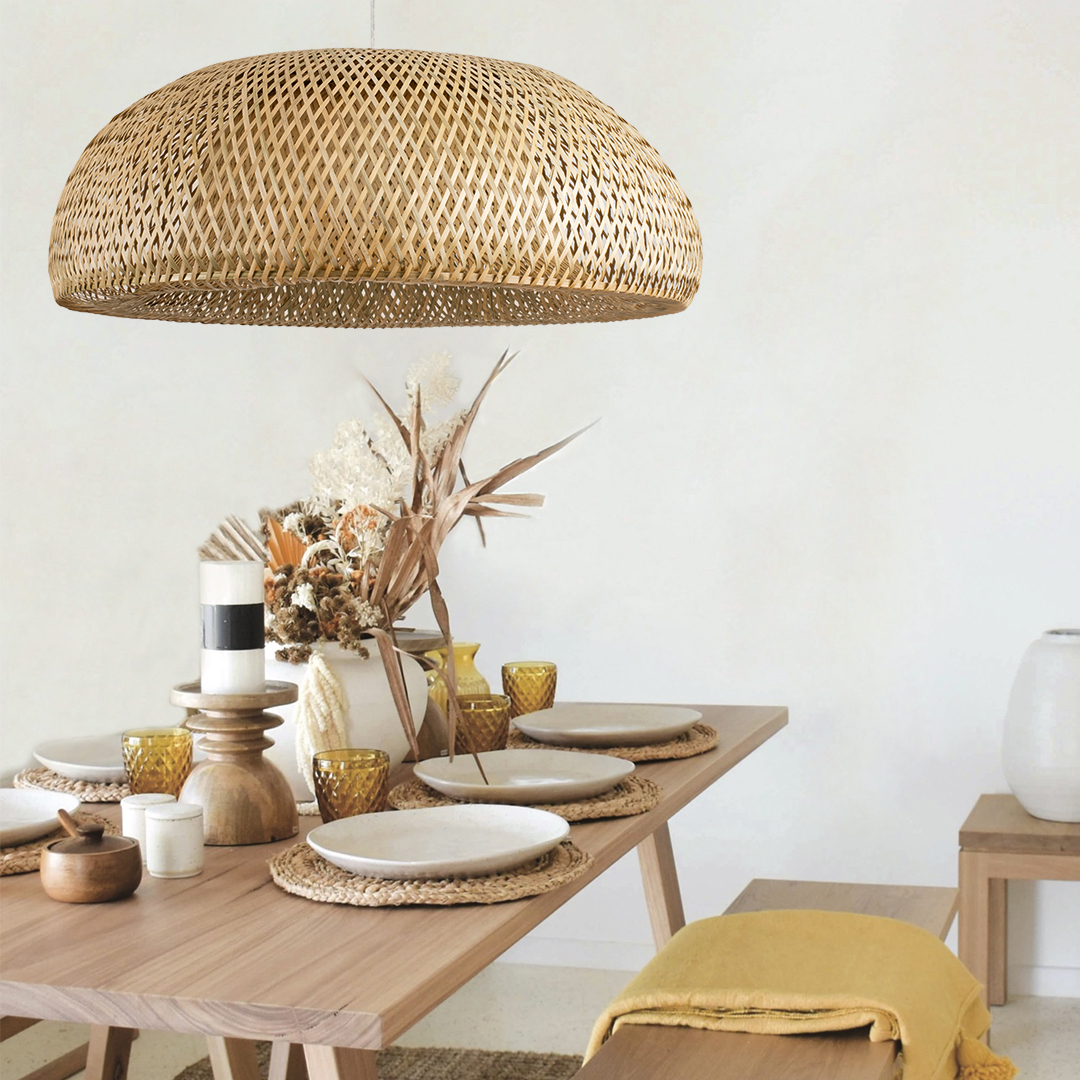 LEDTM® SAN TROPEZ 00673 Boho Κρεμαστό Φωτιστικό Οροφής με Ντουί 1 x E27 AC 220-240V IP20 - Μπεζ - Μ100 x Π100 x Y35cm - Image 10