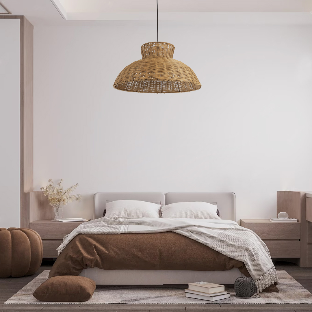 LEDTM® MALABO 02328 Boho Κρεμαστό Φωτιστικό Οροφής με Ντουί 1 x E27 AC 220-240V IP20 - Καφέ - Μ60 x Π60 x Υ31cm - Image 12