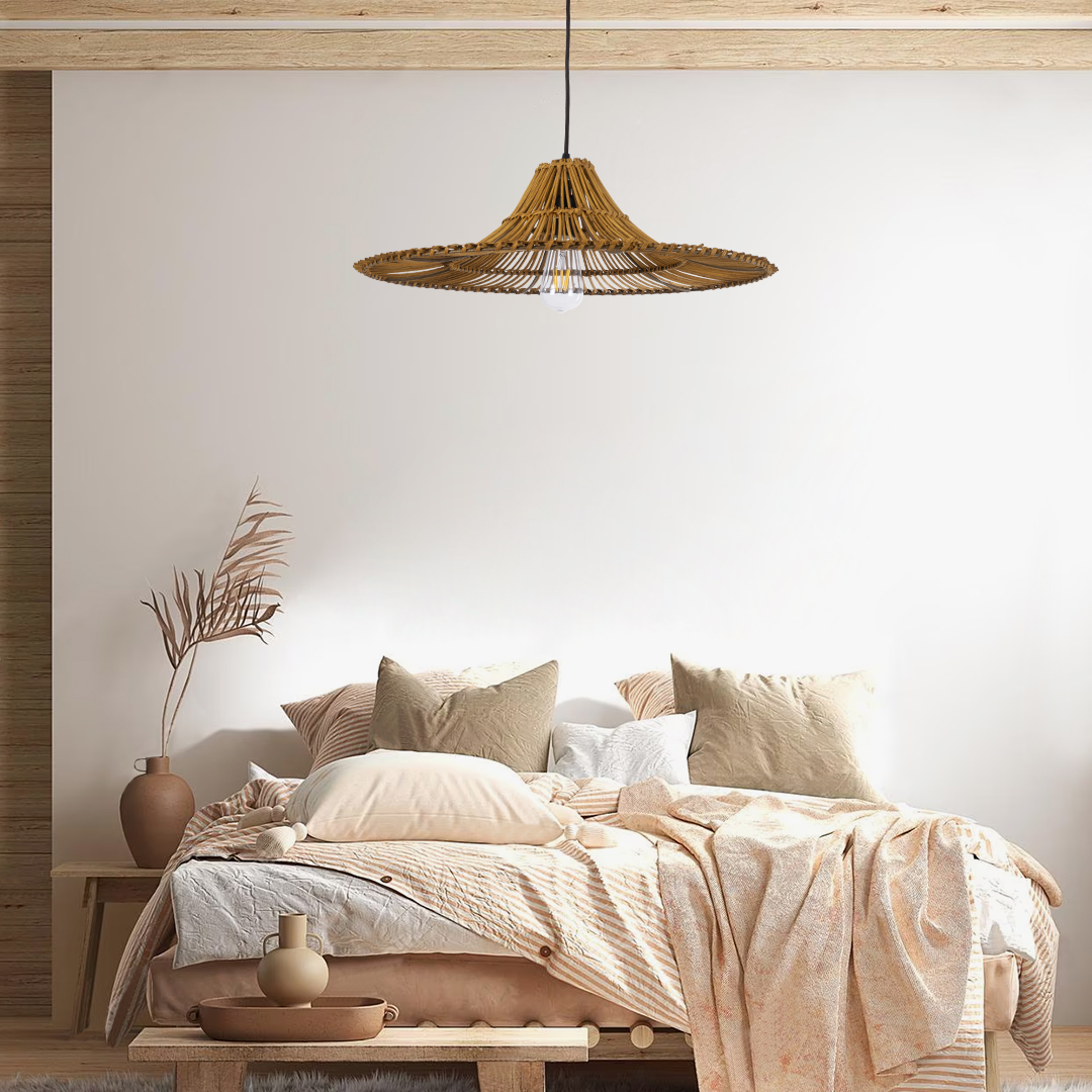 LEDTM® PALERMO 02310 Boho Κρεμαστό Φωτιστικό Οροφής με Ντουί 1 x E27 AC 220-240V IP20 - Καφέ - Μ60 x Π60 x Υ18cm - Image 11