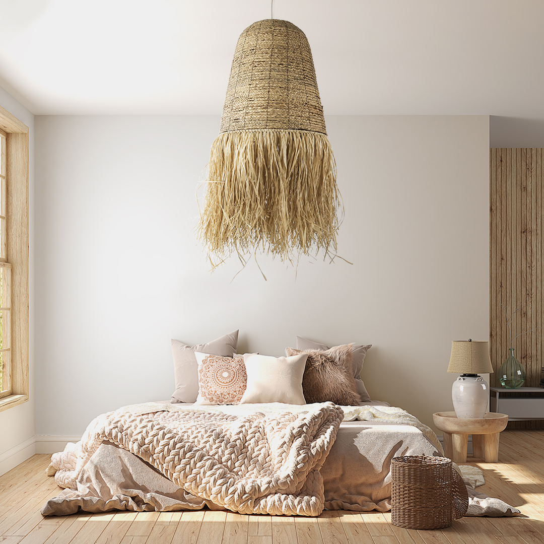 LEDTM® PORTOFERRAIO 02190 Boho Κρεμαστό Φωτιστικό Οροφής με Ντουί 1 x E27 AC 220-240V IP20 - Μπεζ - Μ60 x Π60 x Υ120cm - Image 11
