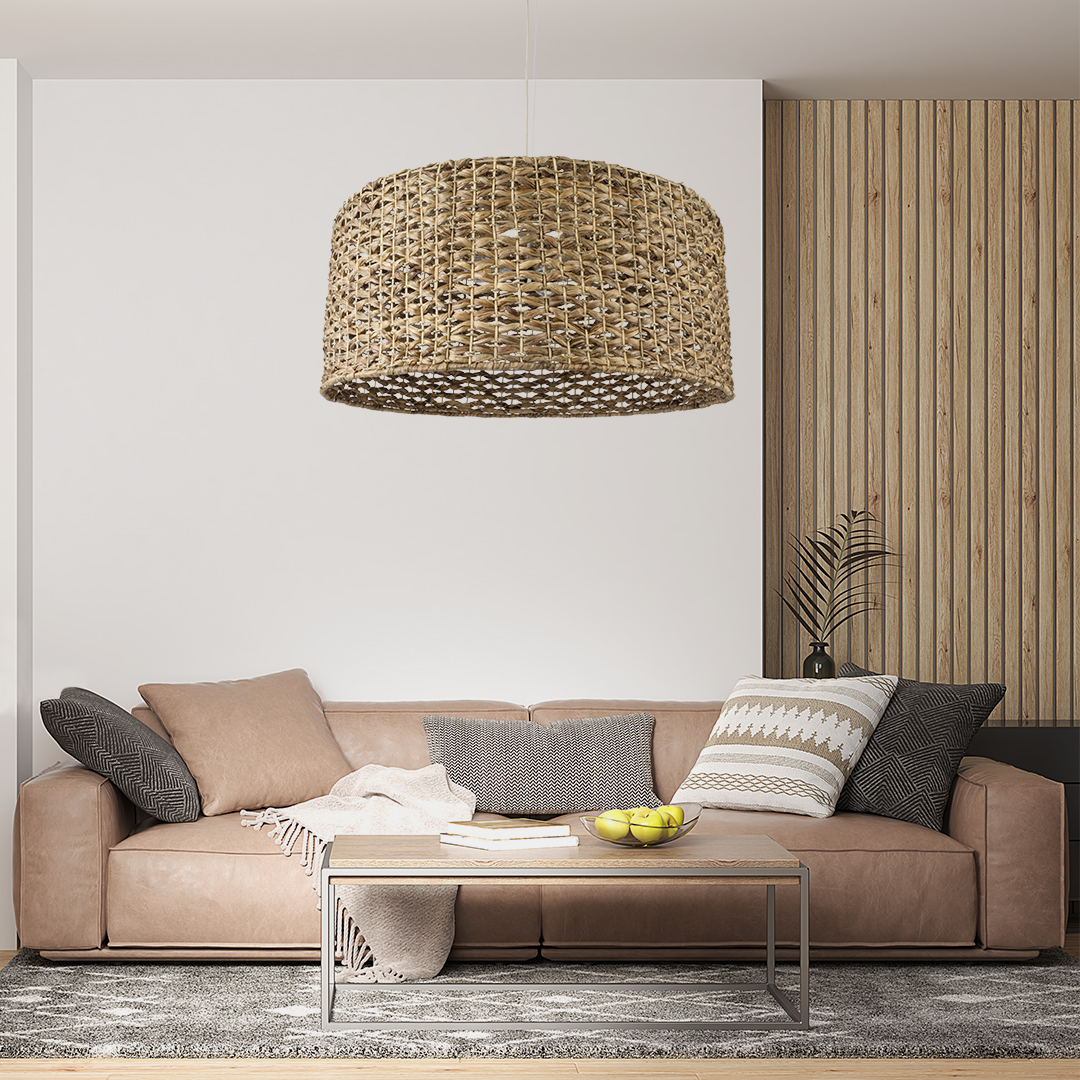 LEDTM® MANGATA 01850 Boho Κρεμαστό Φωτιστικό Οροφής με Ντουί 1 x E27 AC 220-240V IP20 - Καφέ - Μ90 x Π90 x Υ40cm - Image 11