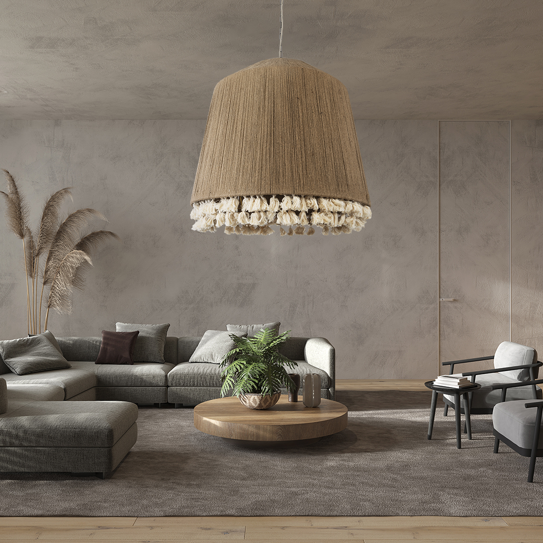 LEDTM® PUERTORICO 02093 Boho Κρεμαστό Φωτιστικό Οροφής με Ντουί 3 x E27 AC 220-240V IP20 - Μπεζ - Μ80 x Π80 x Υ80cm - Image 12