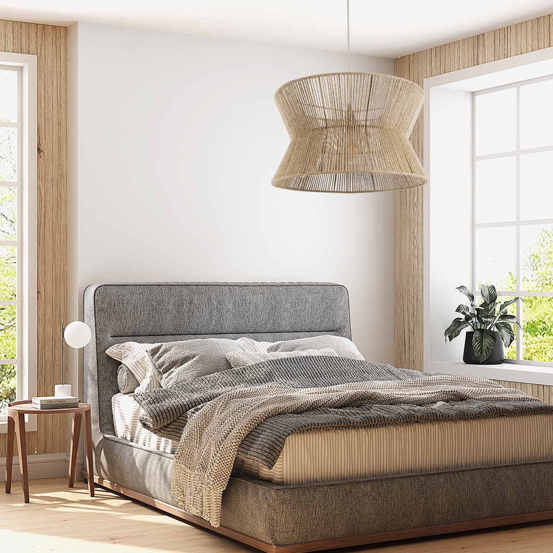 LEDTM® BISBEE 02204 Boho Κρεμαστό Φωτιστικό Οροφής με Ντουί 1 x E27 AC 220-240V IP20 - Μπεζ - Μ50 x Π50 x Υ28cm - Image 11